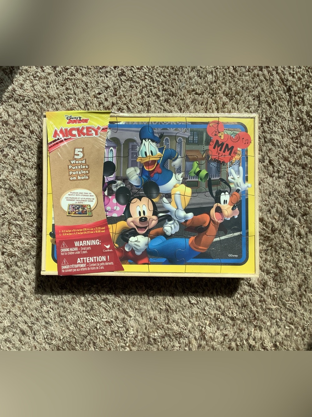 Mickey Yellow 5-Piece Wood Puzzle Set